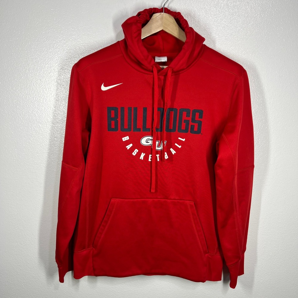Nike Bulldogs Therma-FIT Pullover Hoodie Basketball Sweatshirt Red Mens Size M‎